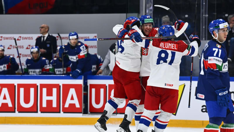 Čeští hokejisté odvraceli blamáž s Itálií. Rozhodli až v závěrečném dějství